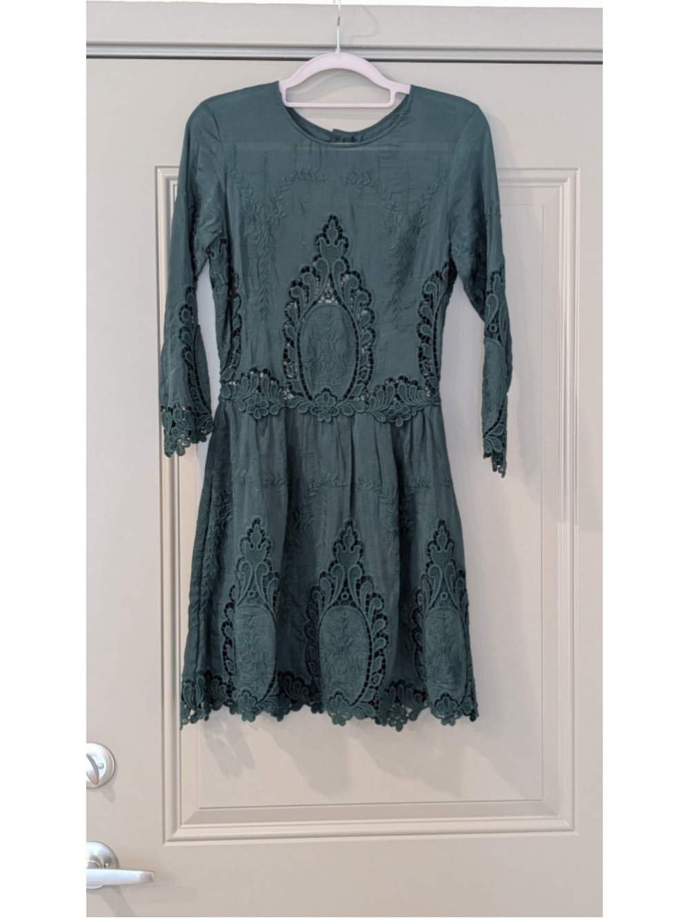 Dolce Vita Teal Embroidered Lace Fit & Flare Dress | Women's XS